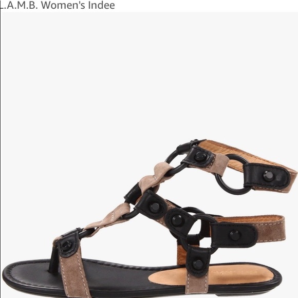 L.A.M.B “Indee” G8107 Blktpe toe sandal - Picture 3 of 16